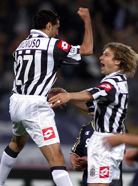 Juventus Striker Amoruso Celebretes After Goal Against Parma During Italian Cup Soccer Match